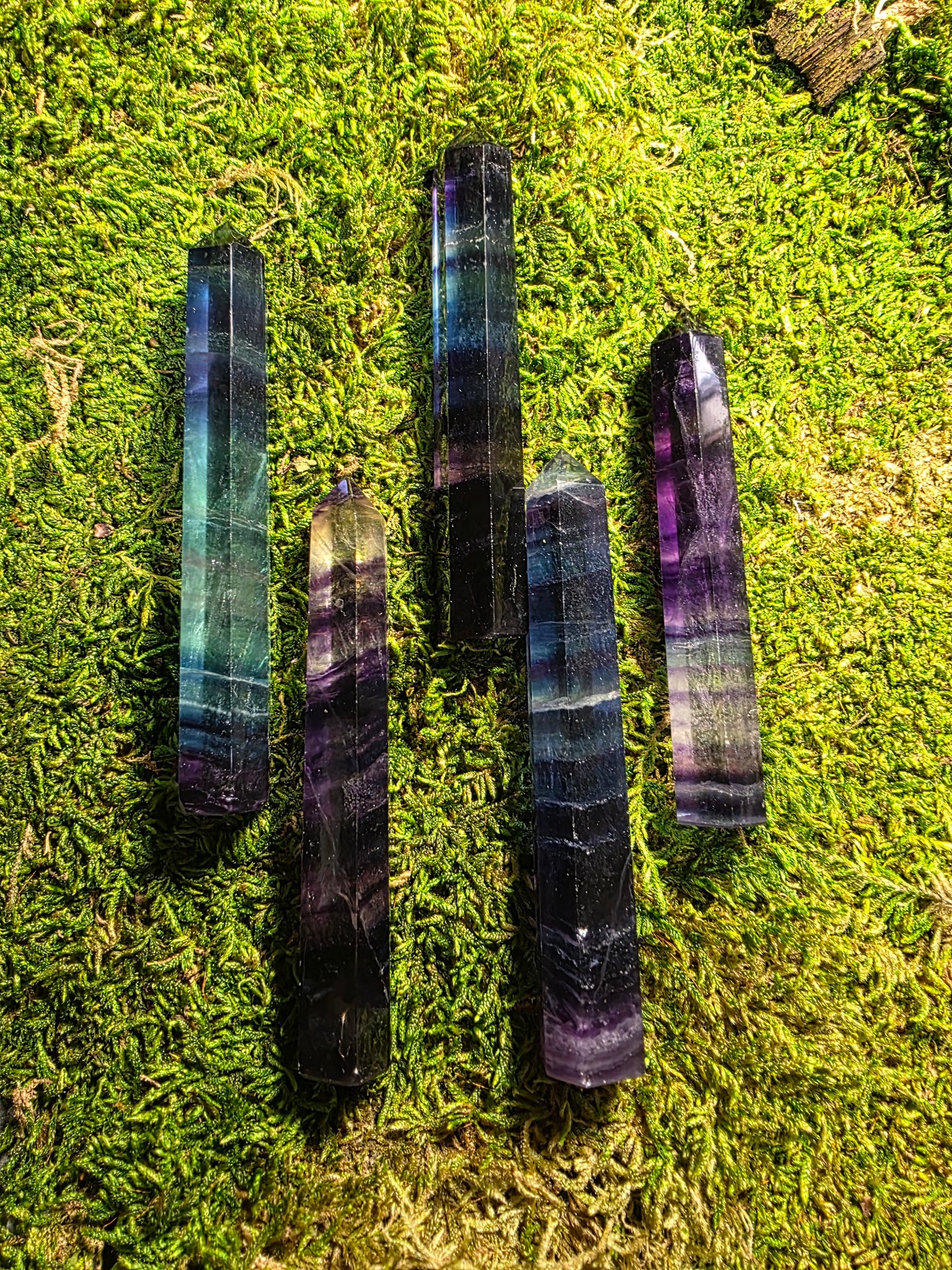 Thin Rainbow Fluorite Tower