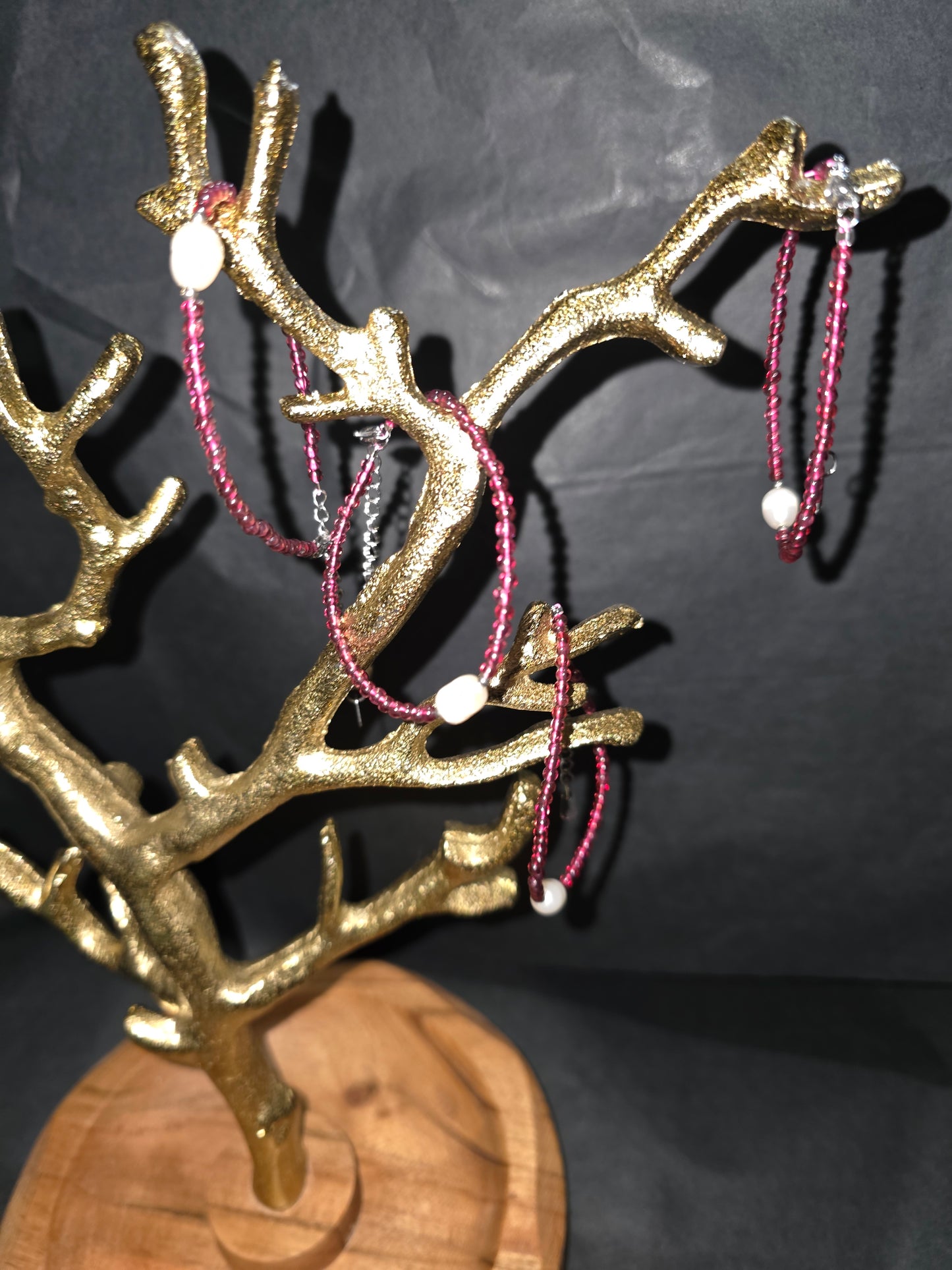 Red Garnet and Pearl Bracelet