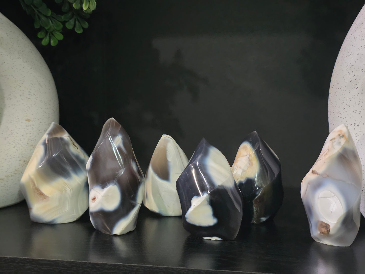 Orca Agate Flame Carving