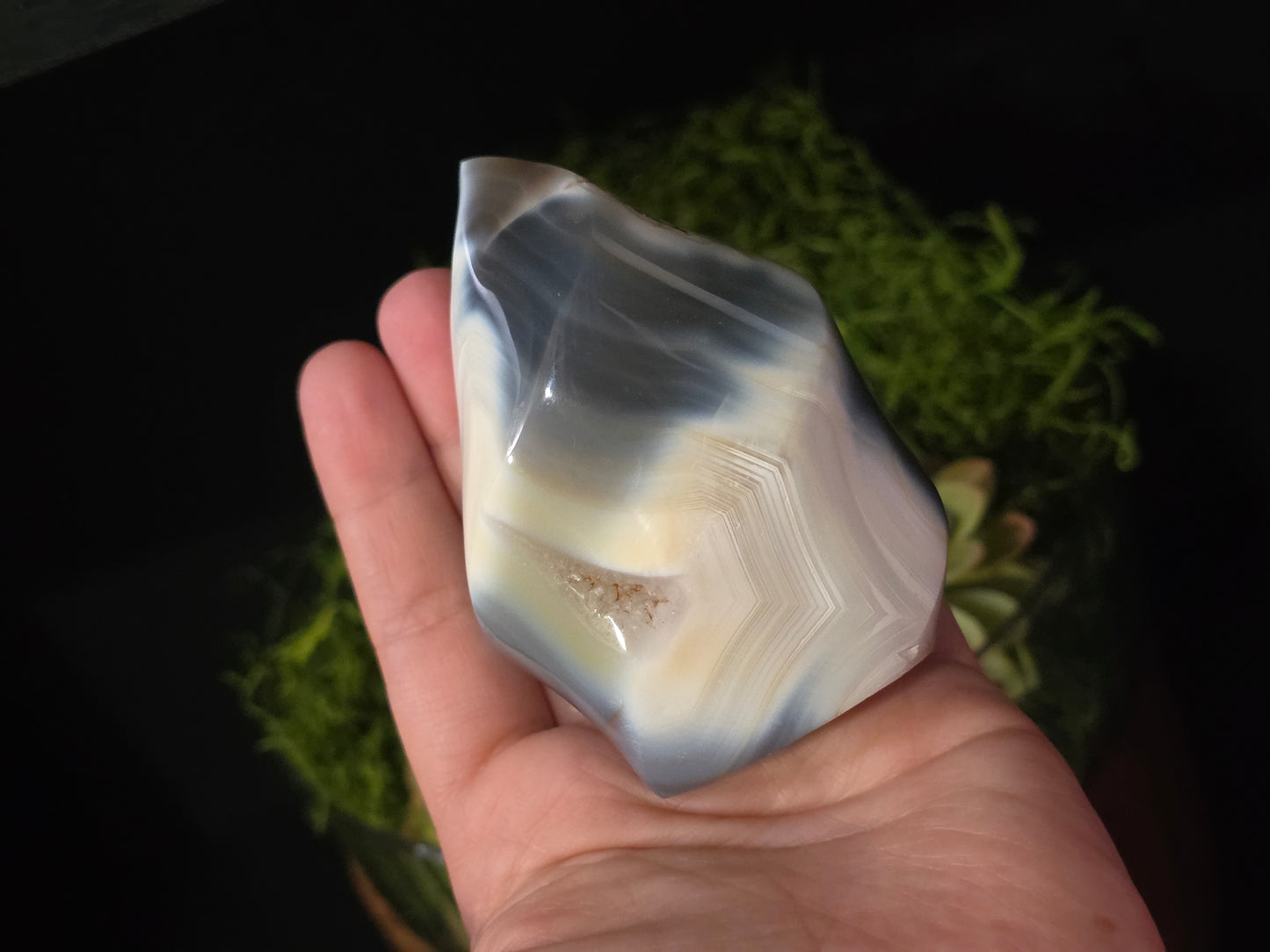 Orca Agate Flame Carving