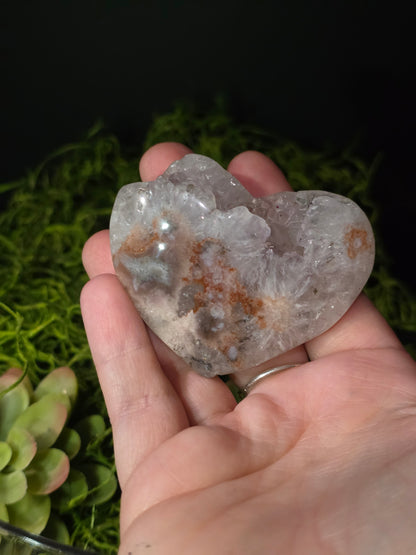 Sakura Flower Agate Heart